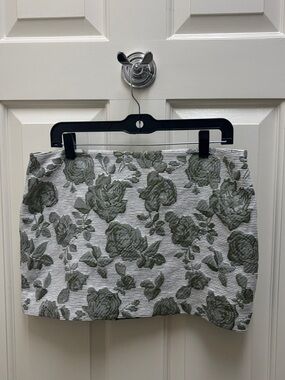 NWOT Reformation Green Floral Jacquard Mini Skirt
